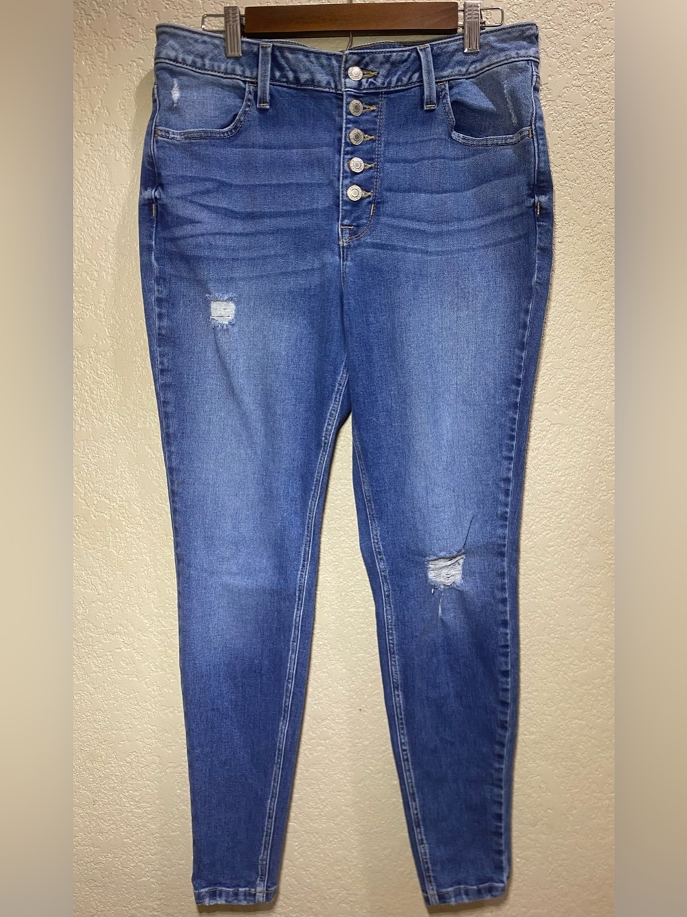 Maurices Women's Skinny Distressed Jeans - Blue